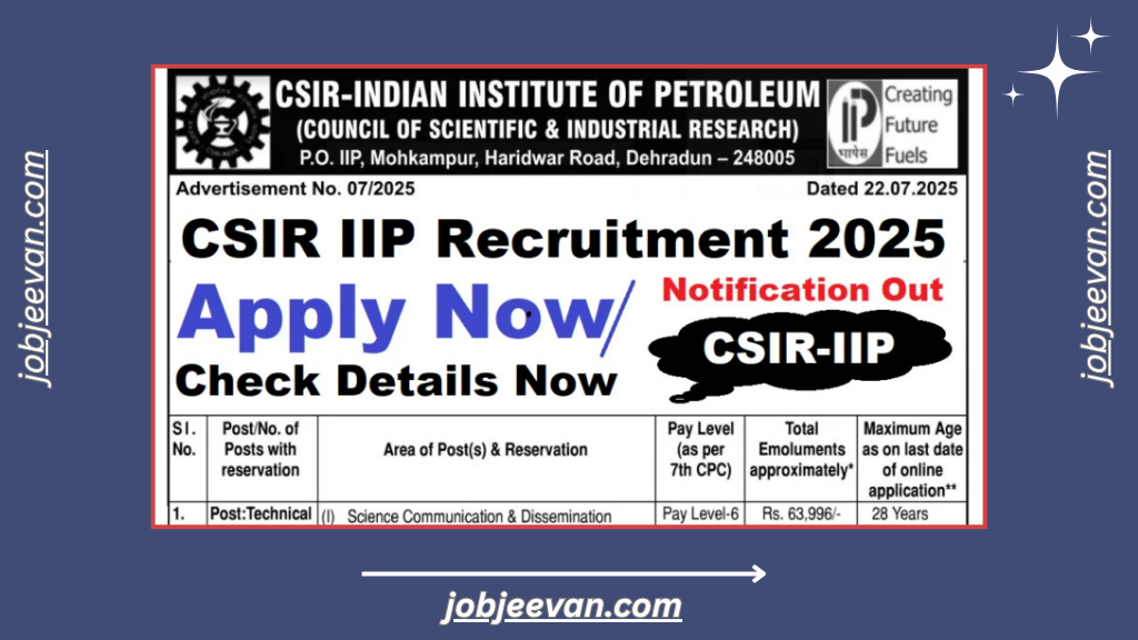 CSIR IIP Recruitment 2025